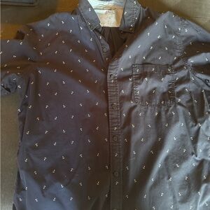 Izod Dark Blue Men's Shirt with Anchor Design